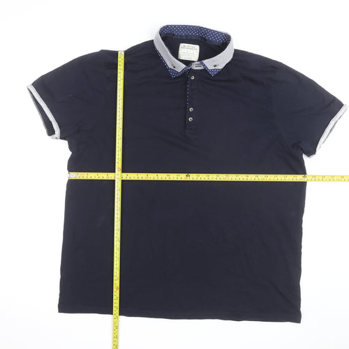 Burton Menswear London Men’s Blue 2XL Collared Short Sleeve Casual Shirt
