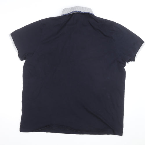 Burton Menswear London Men’s Blue 2XL Collared Short Sleeve Casual Shirt