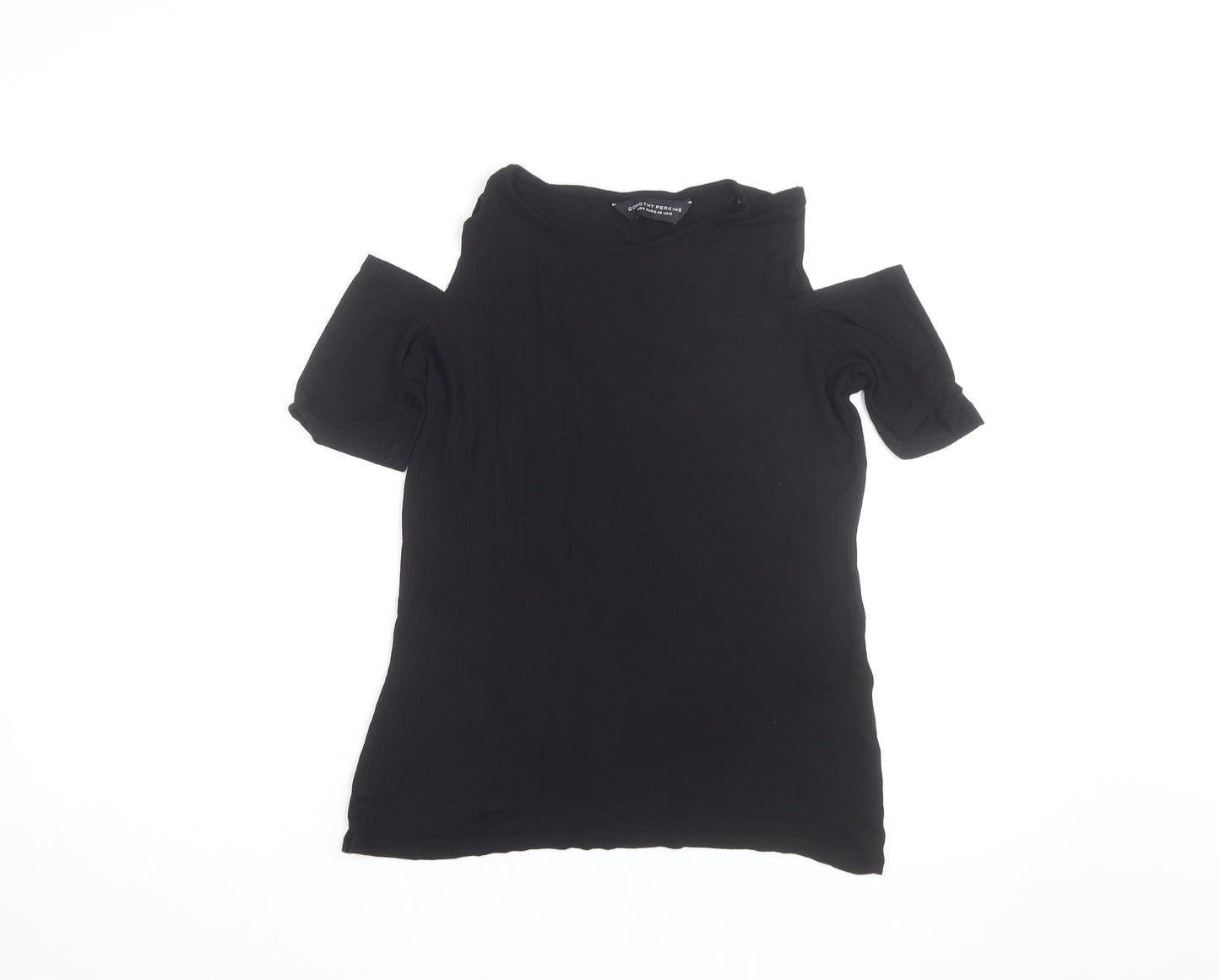 Dorothy Perkins Women's Black Cold Shoulder Jersey T-Shirt Size 12