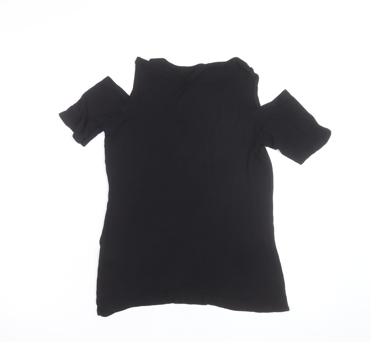 Dorothy Perkins Women's Black Cold Shoulder Jersey T-Shirt Size 12