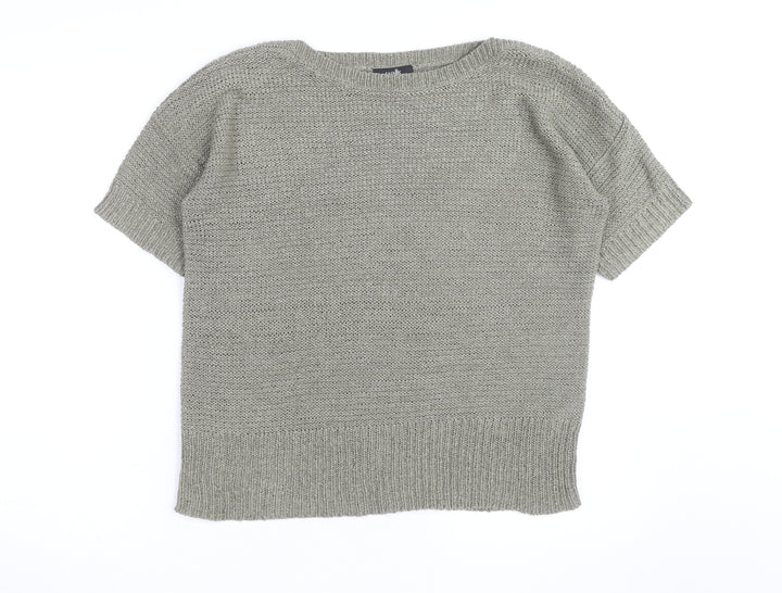 Wallis Women’s Grey Short Sleeve Knit Pullover Jumper M