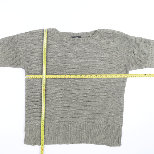 Wallis Women’s Grey Short Sleeve Knit Pullover Jumper M