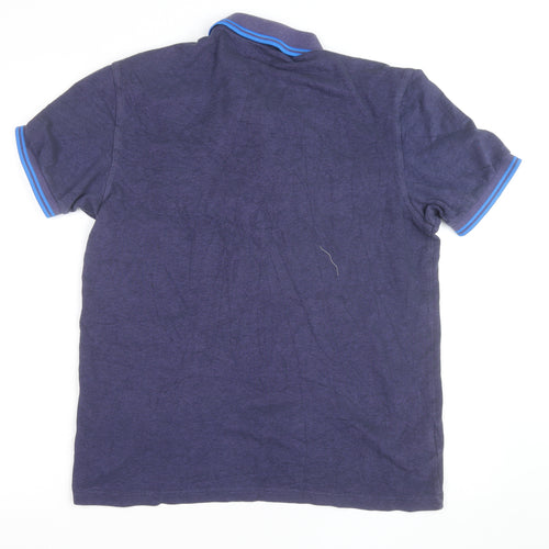 Fred Perry Men's Blue Cotton Polo Shirt Size L Classic Preppy Style