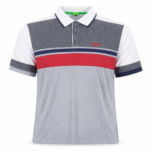BOSS Mens Multicoloured 2XL Polo Shirt Cotton Blend Colourblock