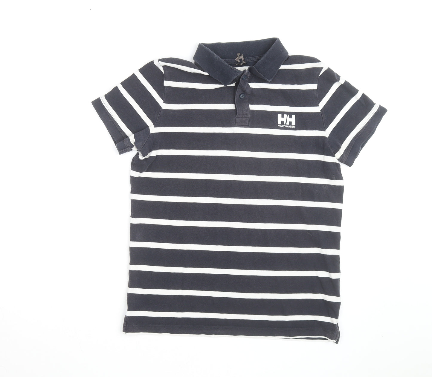 Helly Hansen Men's Blue Striped Cotton Polo Shirt Size M