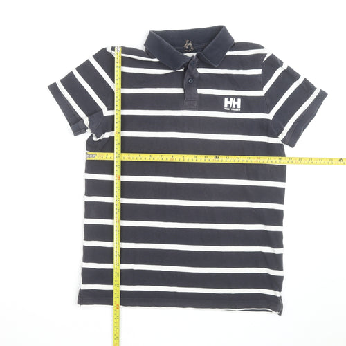 Helly Hansen Men's Blue Striped Cotton Polo Shirt Size M