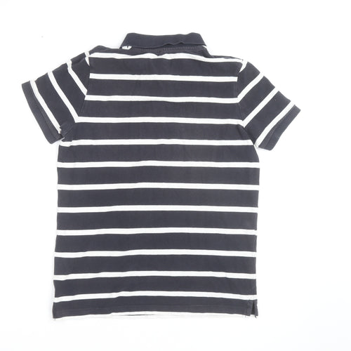 Helly Hansen Men's Blue Striped Cotton Polo Shirt Size M