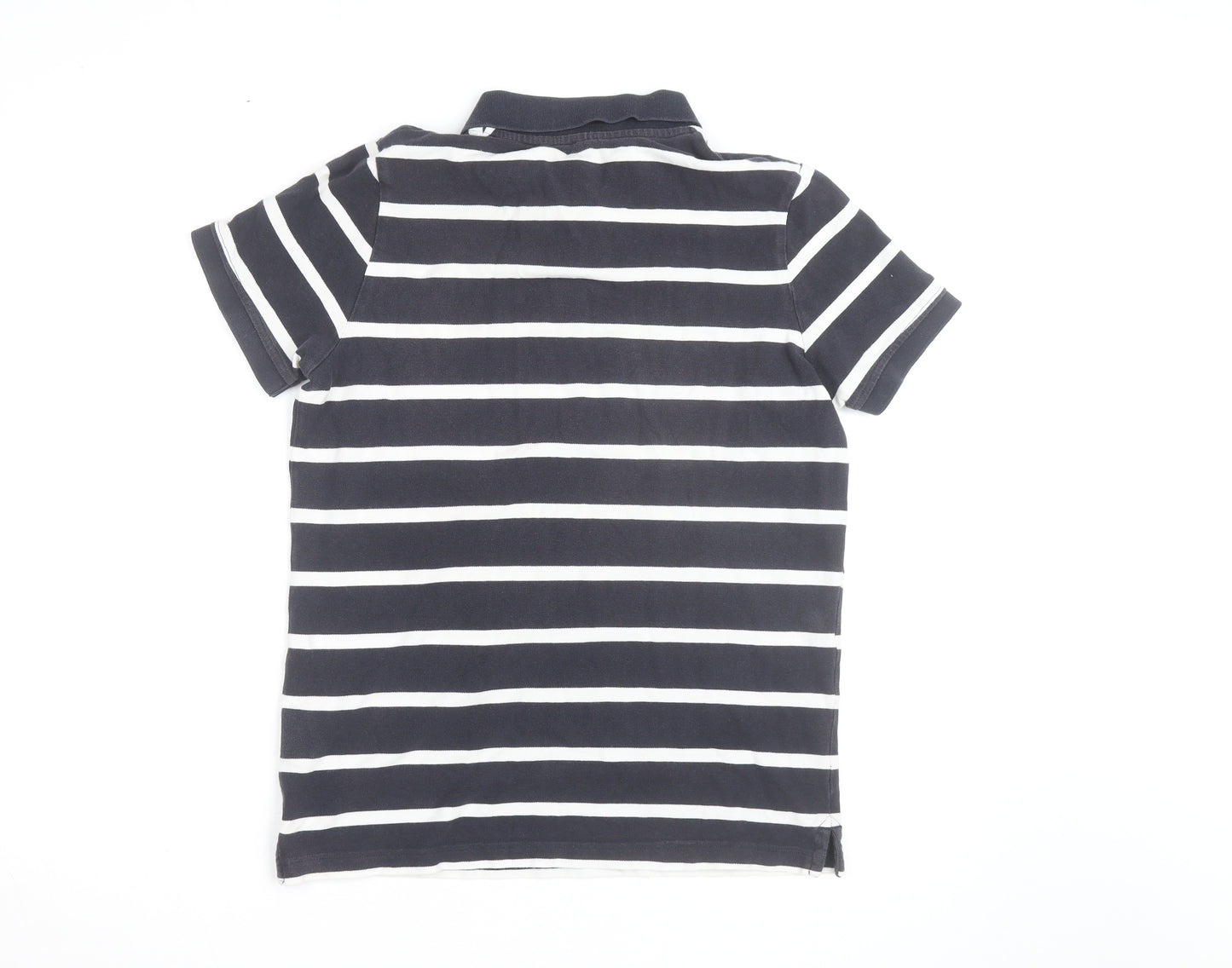 Helly Hansen Men's Blue Striped Cotton Polo Shirt Size M