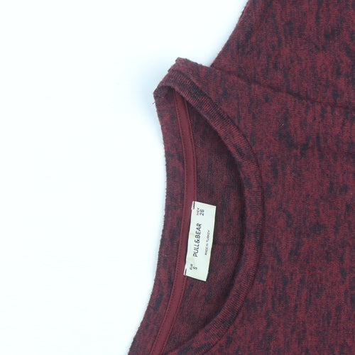 Pull & Bear Men's Red Knit Short Sleeve Pullover Jumper S
