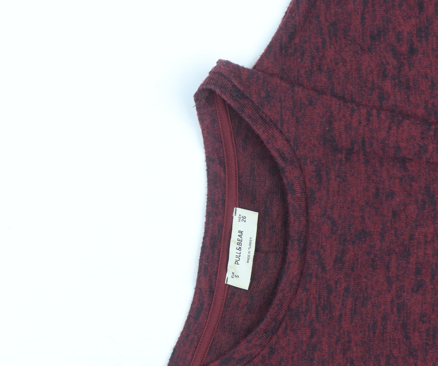 Pull & Bear Men's Red Knit Short Sleeve Pullover Jumper S