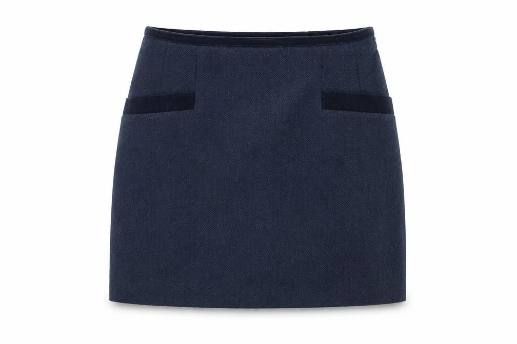 Joules Women’s Blue Tweed Wool Pencil Skirt Size 10