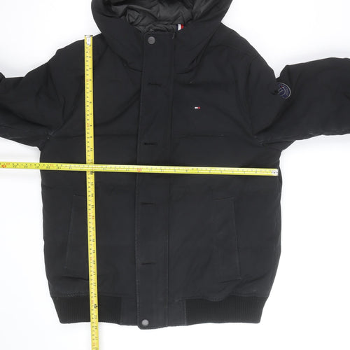 Tommy Hilfiger Men's Black Hooded Puffer Jacket Size M Winter Coat