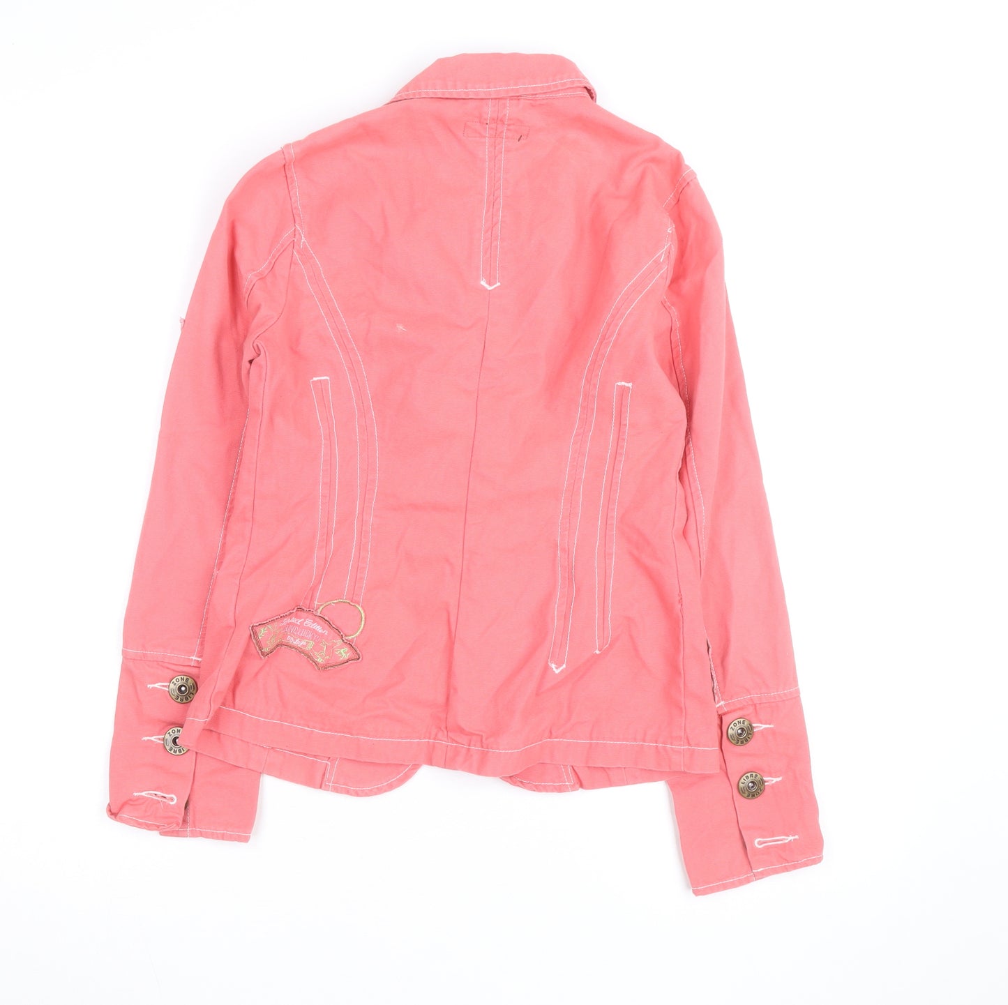 Zone Libre Women Pink Cotton Long Sleeve Button Blouse M