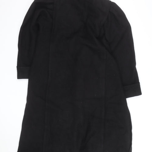 Jofeld Men’s Black Wool Long Overcoat Classic 40in