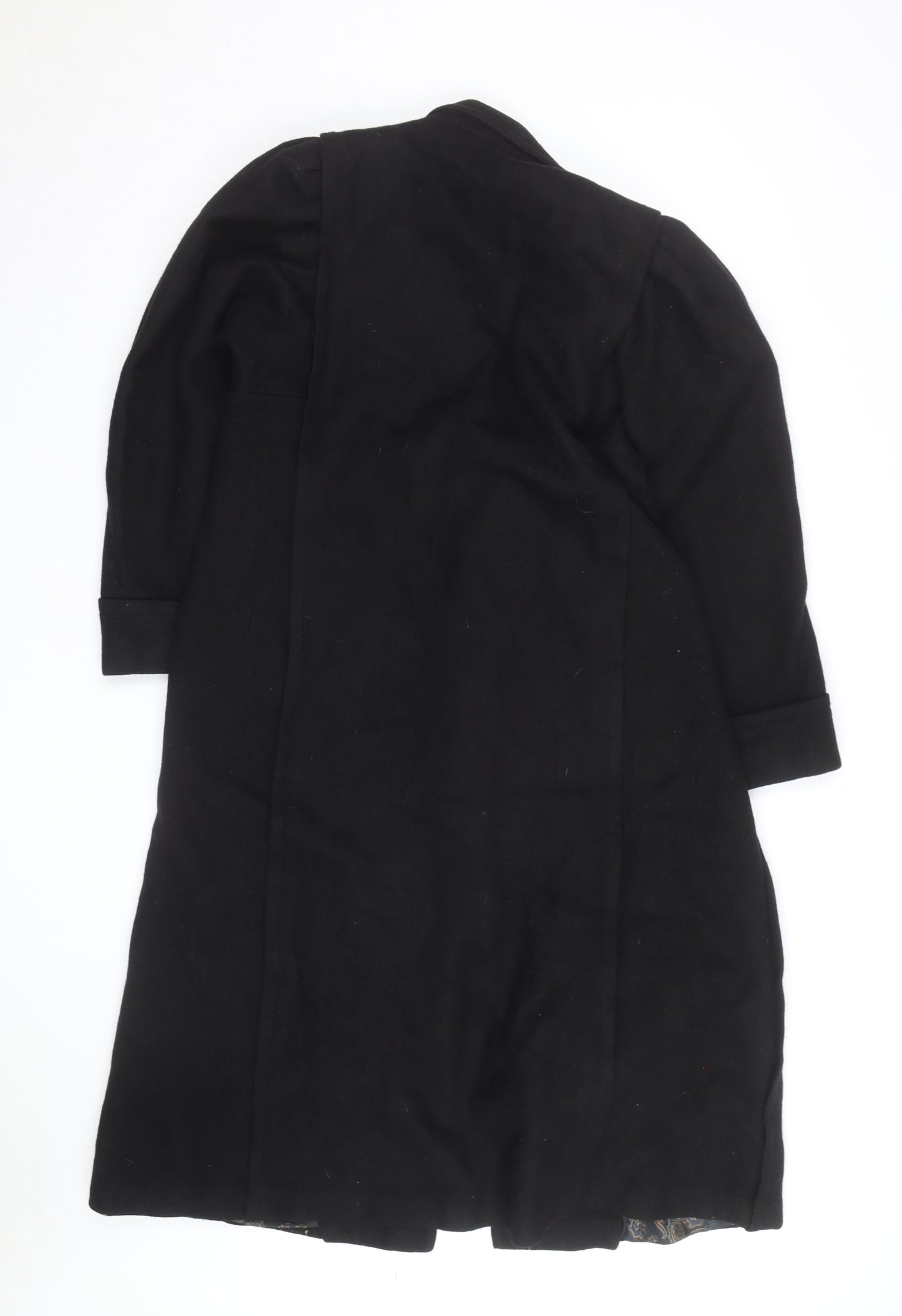 Jofeld Men’s Black Wool Long Overcoat Classic 40in