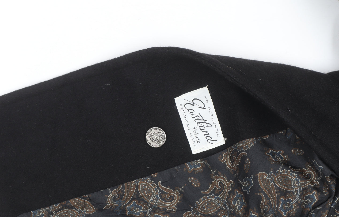 Jofeld Men’s Black Wool Long Overcoat Classic 40in