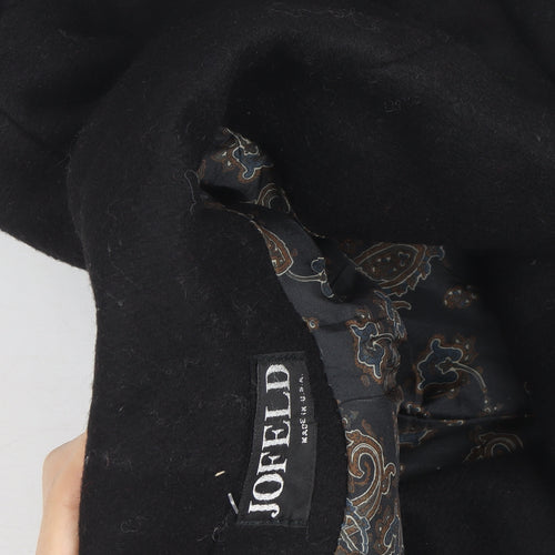 Jofeld Men’s Black Wool Long Overcoat Classic 40in