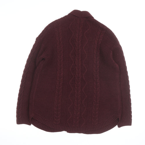 Marks and Spencer Women’s Brown Cable Knit Open Cardigan M
