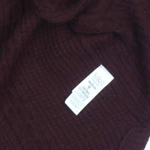Marks and Spencer Women’s Brown Cable Knit Open Cardigan M