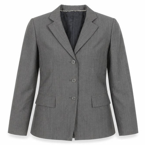 Anne Klein Women Grey Pinstripe Suit Jacket Size M Classic Fit