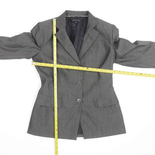 Anne Klein Women Grey Pinstripe Suit Jacket Size M Classic Fit