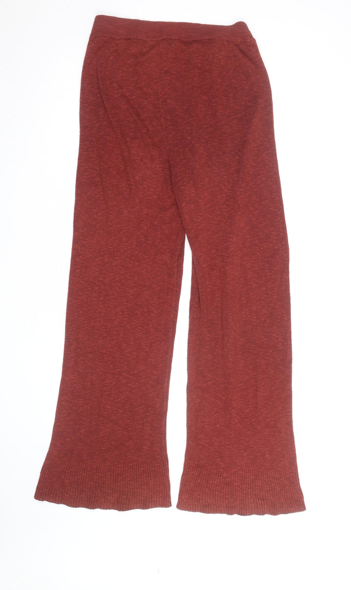 Free People Women’s Brown Wide-Leg Knit Trousers Size S