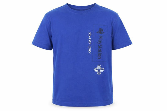 PlayStation Boys Blue Graphic T-Shirt 7-8 Years Short Sleeve Cotton