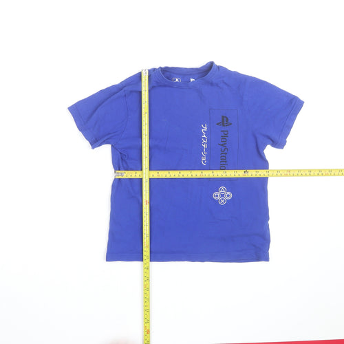 PlayStation Boys Blue Graphic T-Shirt 7-8 Years Short Sleeve Cotton