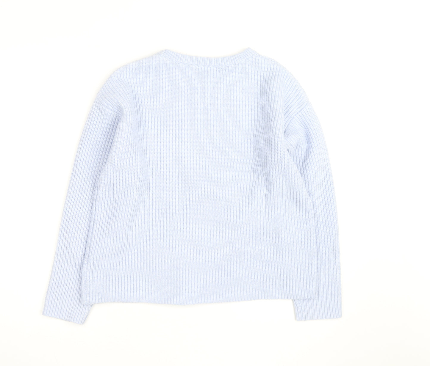 Marks and Spencer Men's Blue Chunky Knit Crew Neck Jumper M