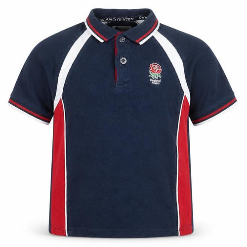 England Rugby Boys Blue Polo Shirt 9-10 Years Cotton Embroidered Sports Top