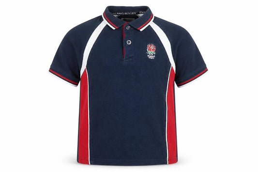 England Rugby Boys Blue Polo Shirt 9-10 Years Cotton Embroidered Sports Top