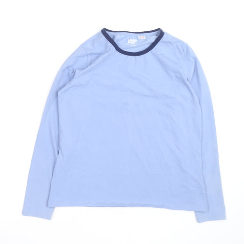 Lands' End Men's Blue Long Sleeve Cotton Crew Neck Top Size M