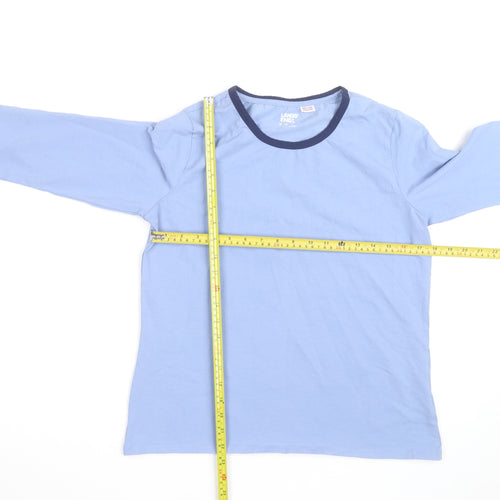 Lands' End Men's Blue Long Sleeve Cotton Crew Neck Top Size M