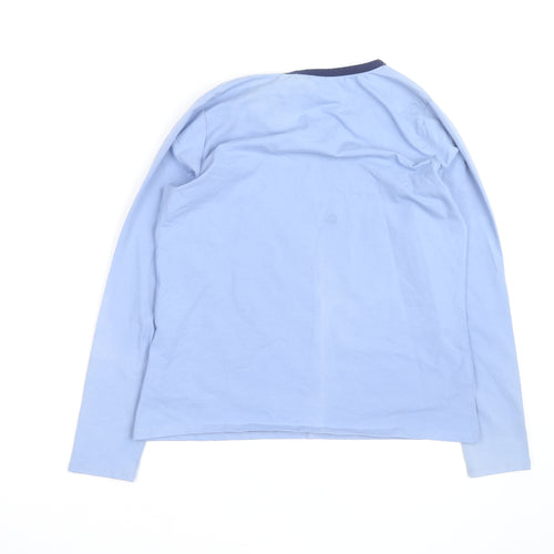 Lands' End Men's Blue Long Sleeve Cotton Crew Neck Top Size M