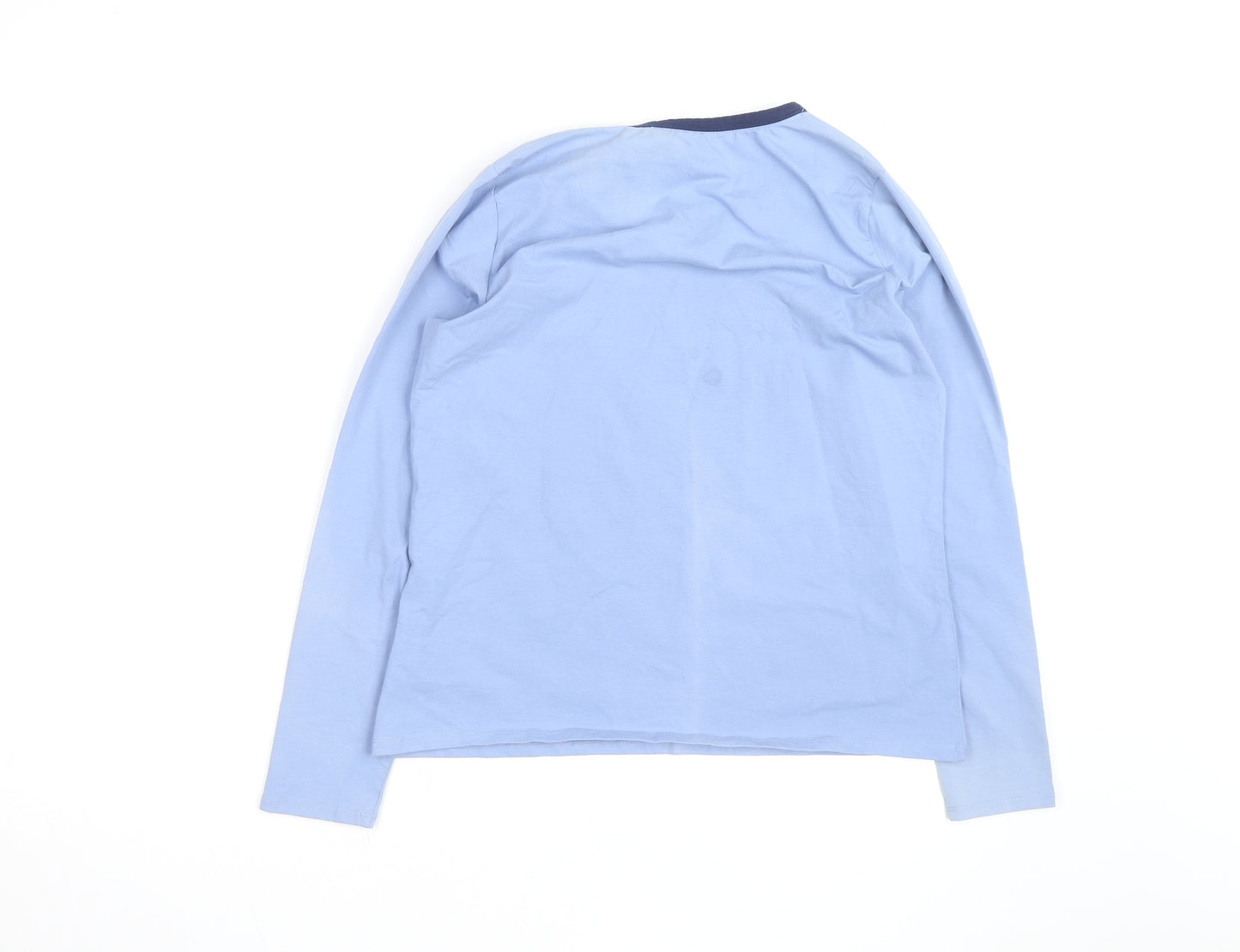 Lands' End Men's Blue Long Sleeve Cotton Crew Neck Top Size M