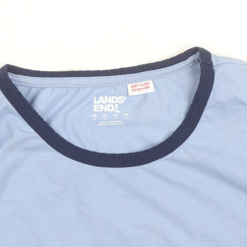 Lands' End Men's Blue Long Sleeve Cotton Crew Neck Top Size M
