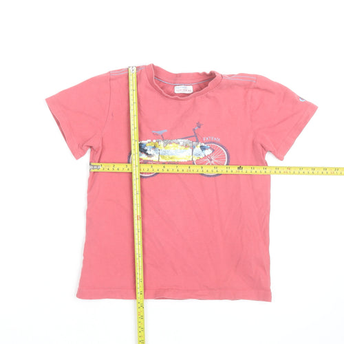 FatFace Girls Pink Sequin Bicycle Graphic T-Shirt 8-9 Years