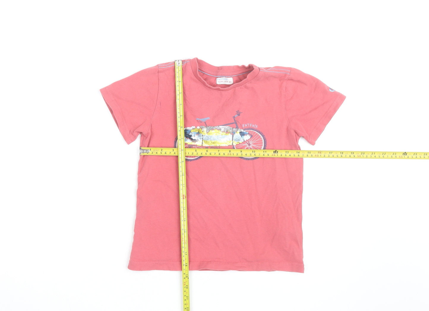 FatFace Girls Pink Sequin Bicycle Graphic T-Shirt 8-9 Years