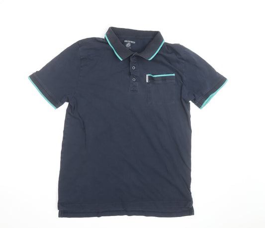 Lambretta Men's Blue Cotton Polo Shirt Size L Short Sleeve Retro Style