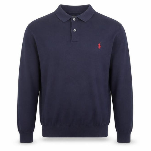 Polo Ralph Lauren Men’s Blue Pima Cotton Long Sleeve Polo Shirt M