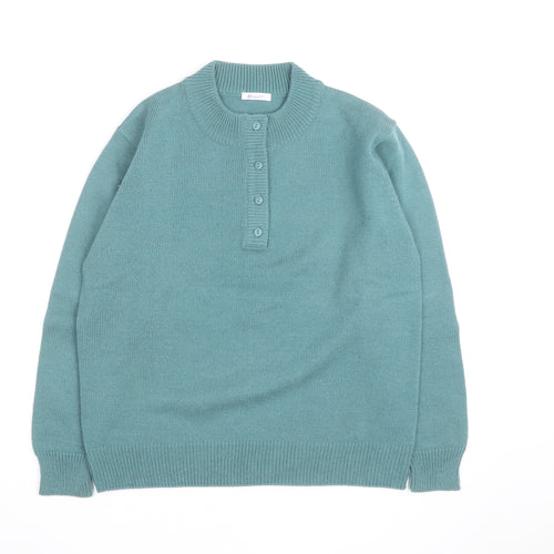 Damart Men's Green Acrylic Henley Jumper M Regular Fit
