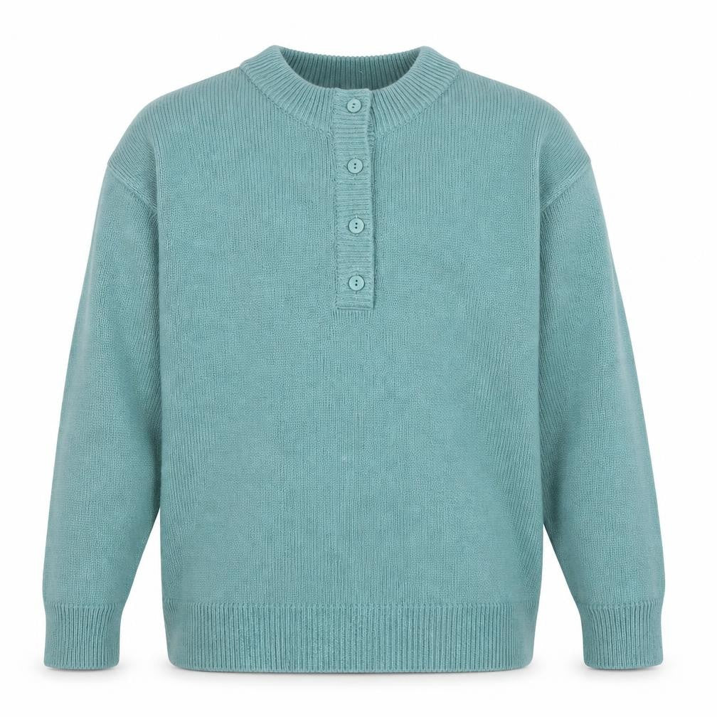 Front view of Damart Men's Green Acrylic Henley Jumper M Regular Fit