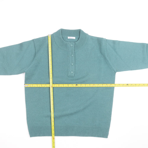 Damart Men's Green Acrylic Henley Jumper M Regular Fit