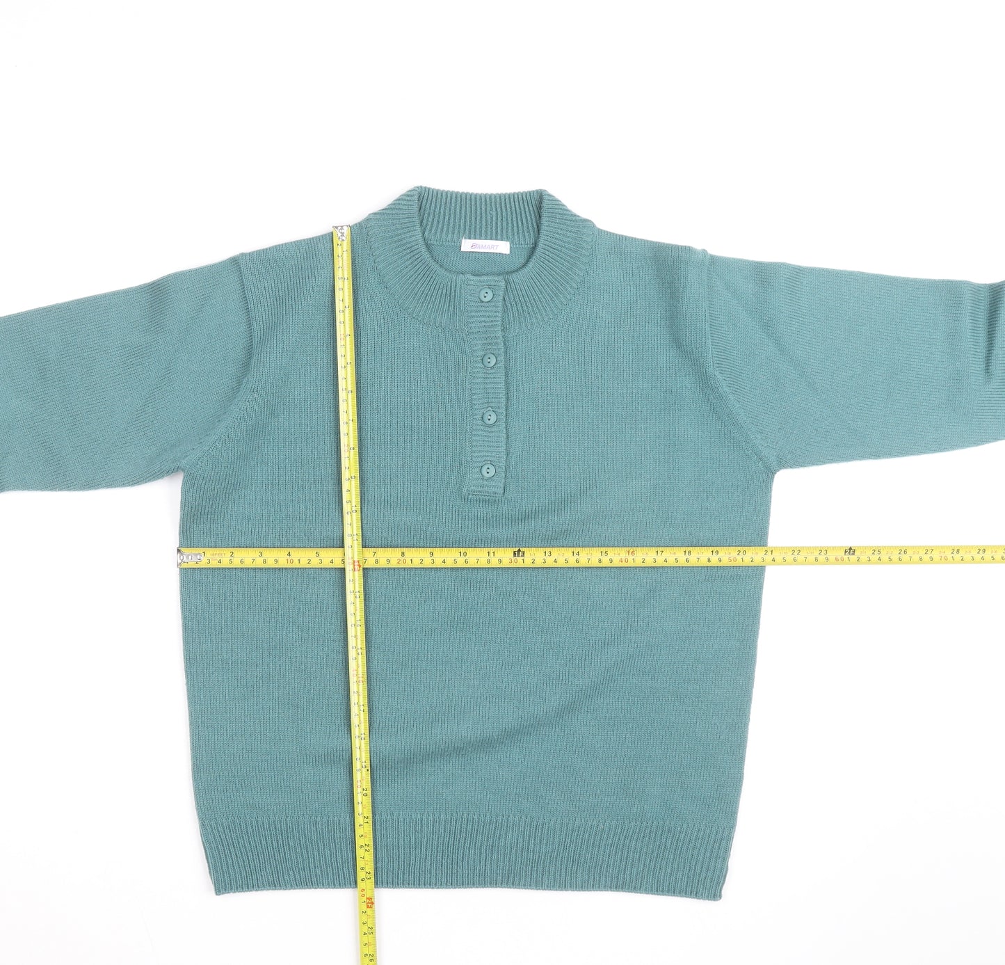 Damart Men's Green Acrylic Henley Jumper M Regular Fit