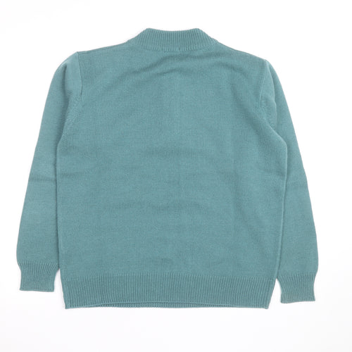Damart Men's Green Acrylic Henley Jumper M Regular Fit