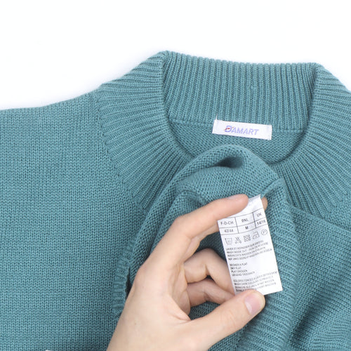 Damart Men's Green Acrylic Henley Jumper M Regular Fit