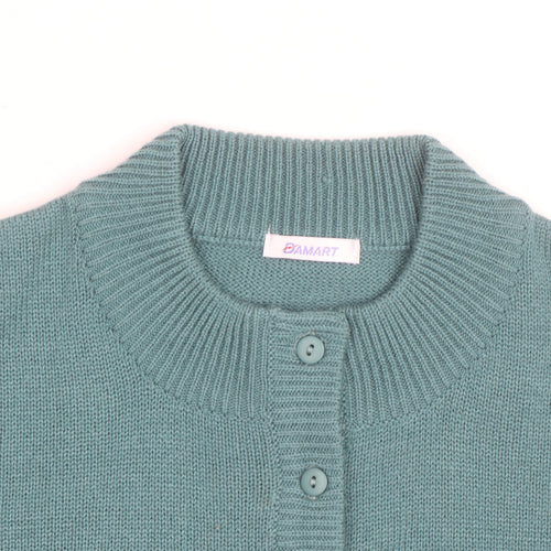 Damart Men's Green Acrylic Henley Jumper M Regular Fit