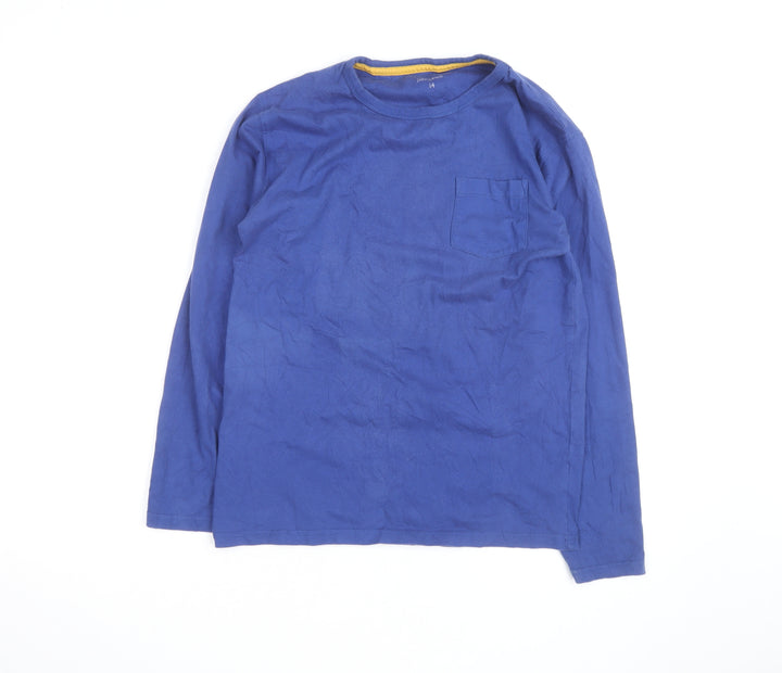 John Lewis Women's Blue Long Sleeve Cotton Basic T-Shirt Size 14