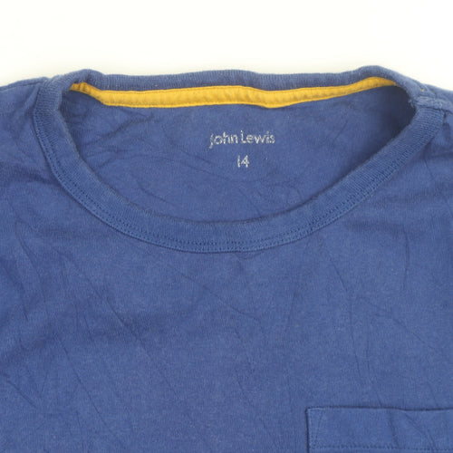 John Lewis Women's Blue Long Sleeve Cotton Basic T-Shirt Size 14