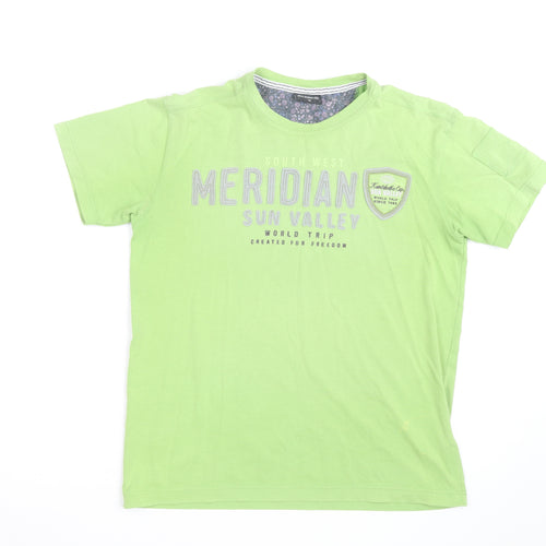 Sun Valley Men's Green Graphic Print Cotton Crew Neck T-Shirt M